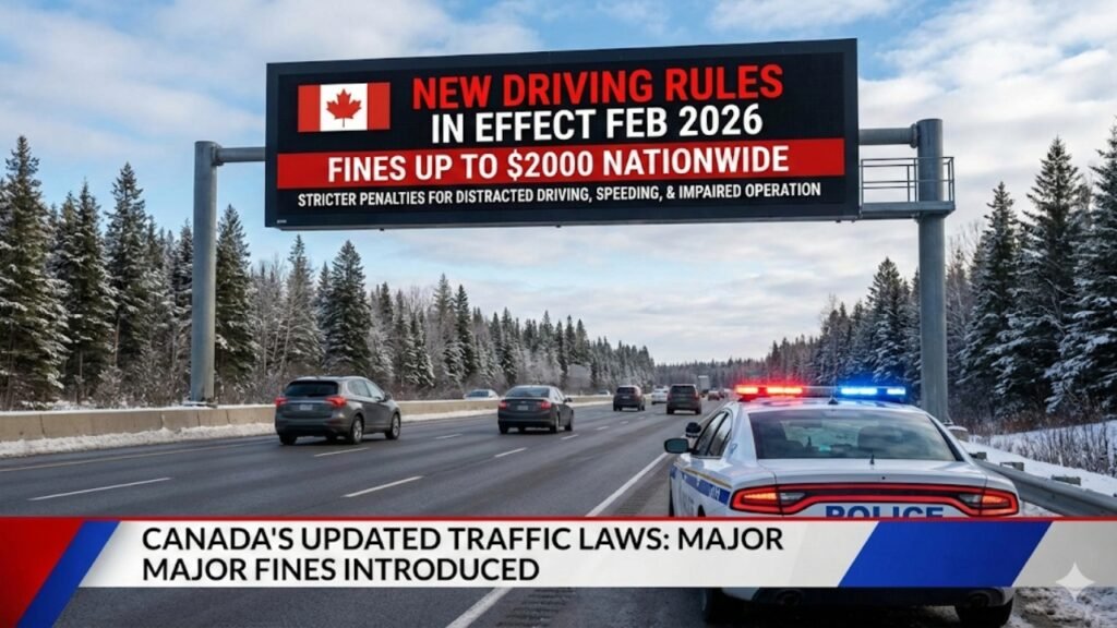 Canada Driving Rules Updated February 2026: New Laws Introduce Fines Up to $2000 Nationwide
