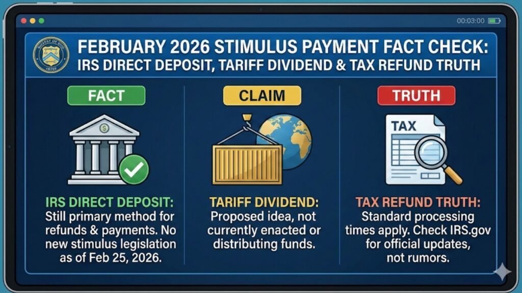 February 2026 Stimulus Payment Fact Check: IRS Direct Deposit, Tariff Dividend & Tax Refund Truth